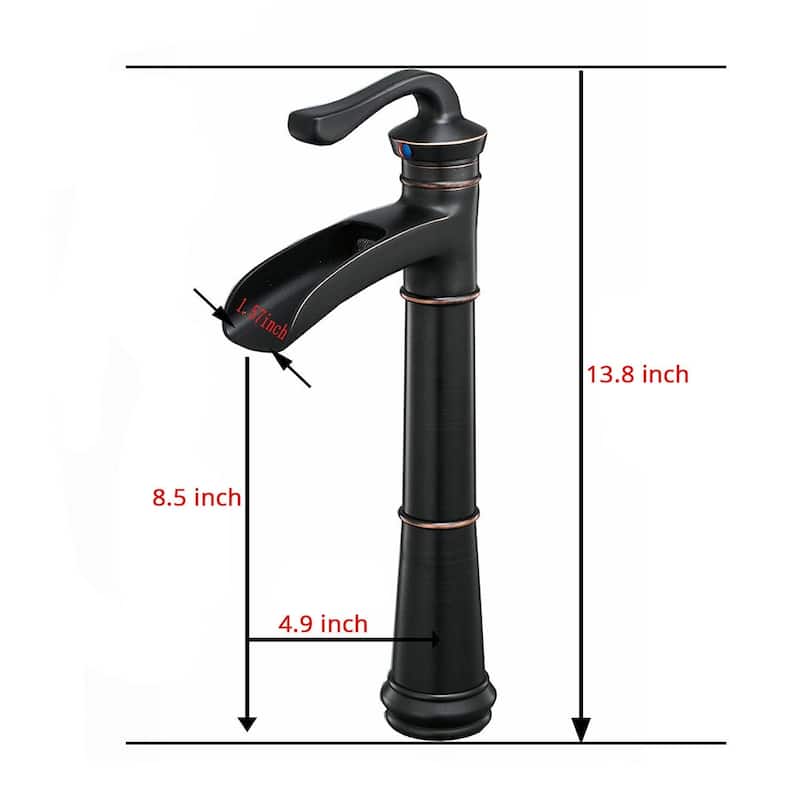 Waterfall Single Handle Bathroom Faucet-Oil Rubbed Bronze