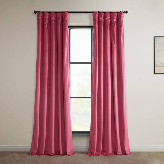 Exclusive Fabrics Heritage Plush Velvet Curtain (1 Panel) - Dark Pink - 50 X 108