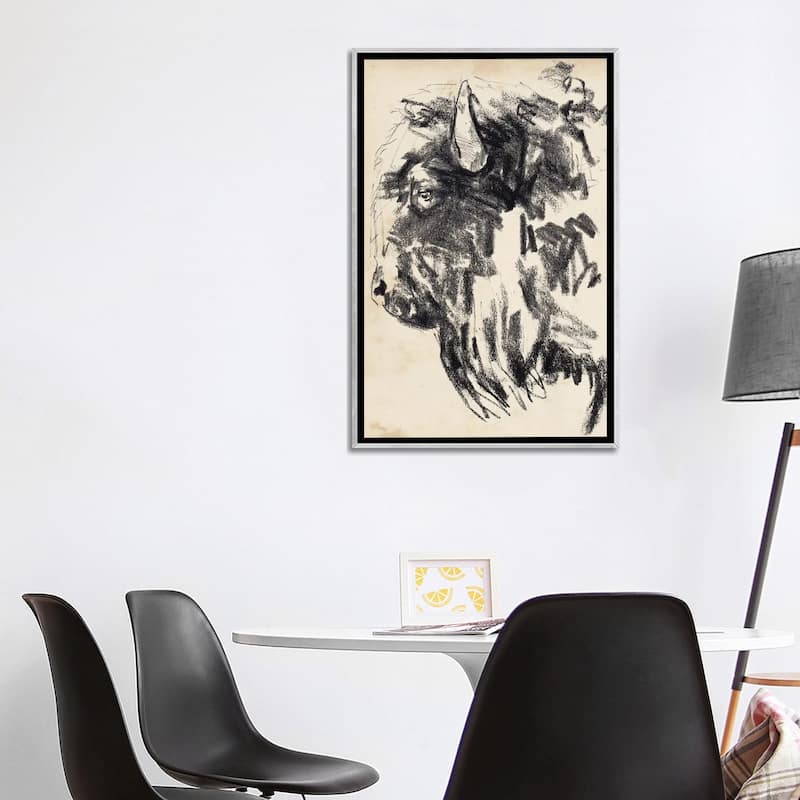 iCanvas "Bison Head Gesture II" by Jennifer Paxton Parker Framed