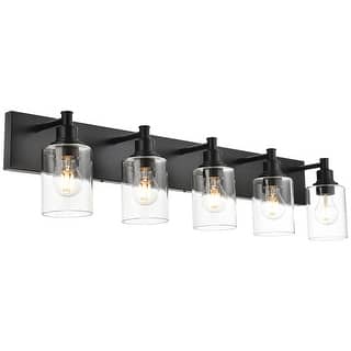Dimmable Black Vanity Light with Clear Glass Shade