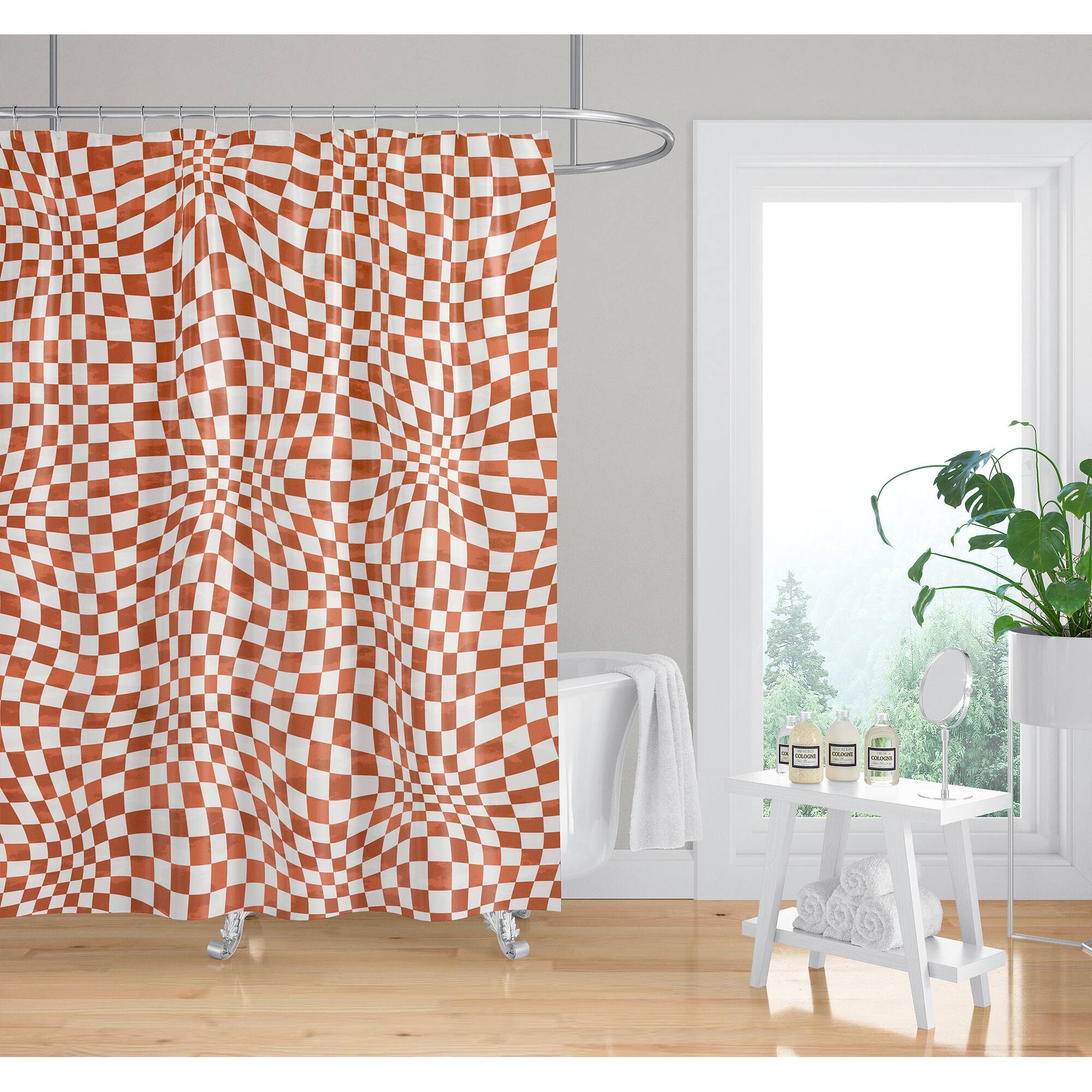 PSYCHEDELIC PUCKER RUST Shower Curtain By Kavka Designs Bed Bath