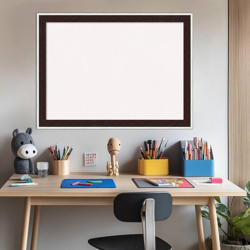 Maya Espresso Silver Framed Cork Board - Bulletin Board, Organization Board, Pin Board