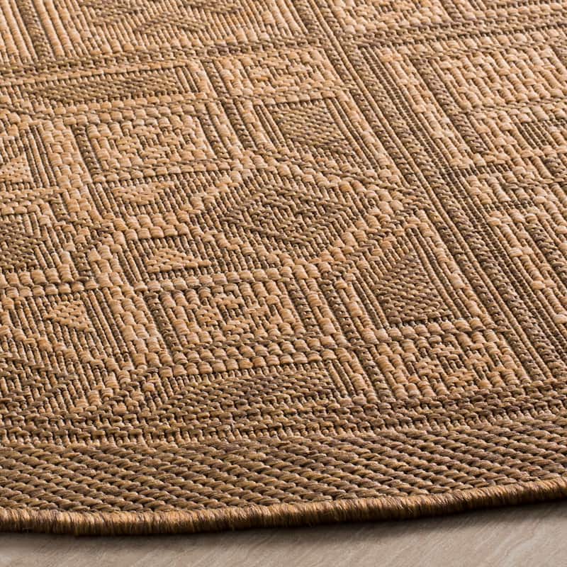 SAFAVIEH Courtyard Jacklyn Geometric Block Indoor/ Outdoor Area Rug