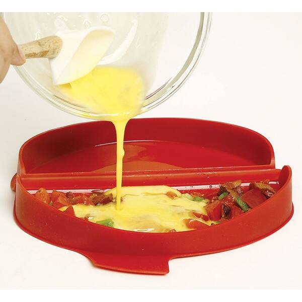 Norpro Non Stick Silicone Microwave Omelet Maker Healthy Egg Omelette Cooker Red On Sale Overstock 31734907 Although, if you plan on adding more ingredients to your omelet i would add another. norpro