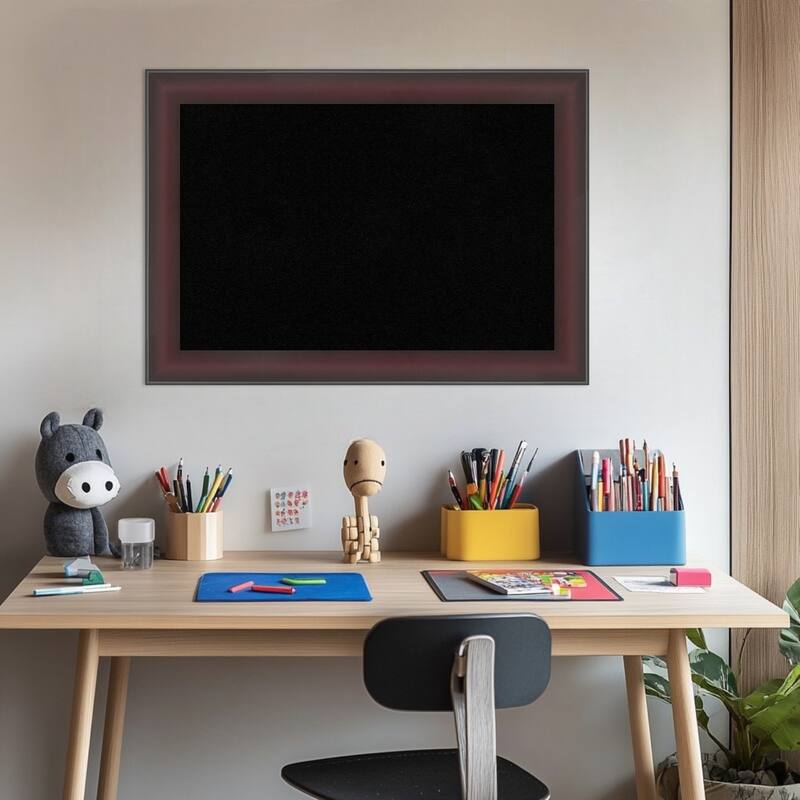 Grand Cherry Narrow Framed Cork Board - Bulletin Board, Organization Board, Pin Board