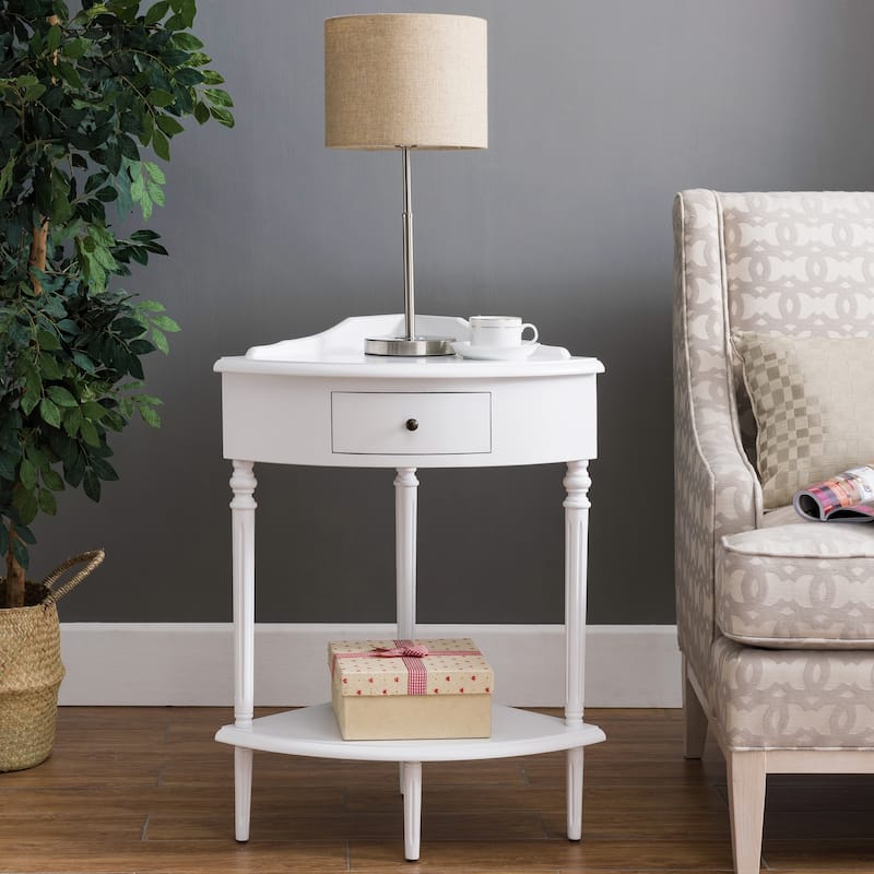 Leick Home One Drawer Corner Stand with Shelf