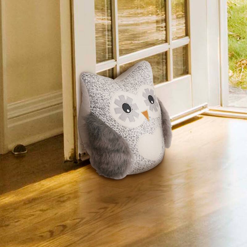 Elements Gray Owl Door Stopper, 9 Inch - N/A