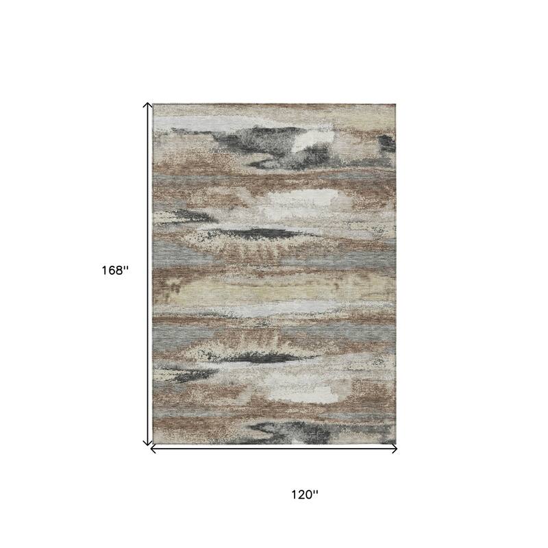 HomeRoots Abstract Transitional Rectangle Outdoor Rug