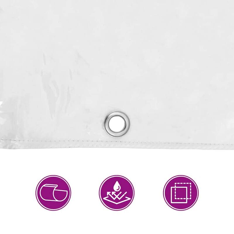 vidaXL Clear Tarpaulin with Eyelets 6.6/9.8x6.6/9.8/13.1/16.4/19.7/26.2' PVC - Transparent