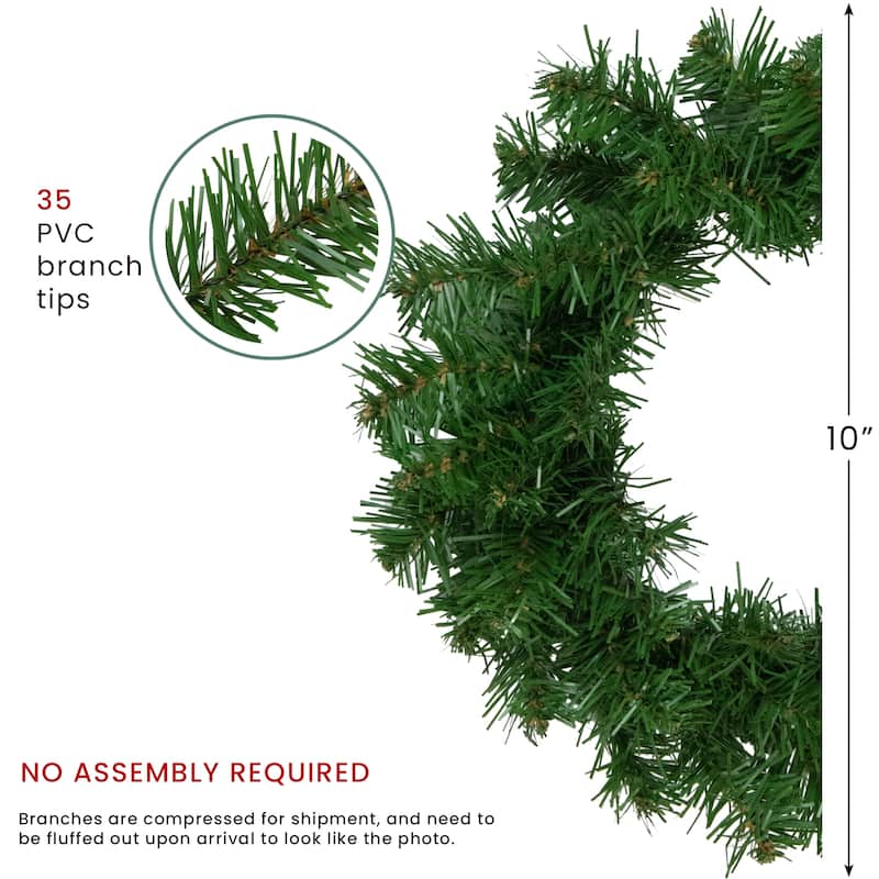 Deluxe Dorchester Pine Artificial Christmas Wreath - 10" - Unlit