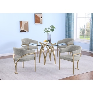 Best Quality 5pc Round Glass Dining Set - Bed Bath & Beyond - 42690162
