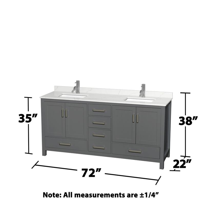 Wyndham Collection WCS141472D-QTZ-UNSM70 Sheffield 72" Free Standing