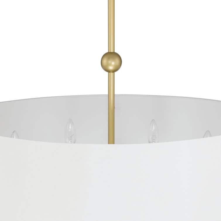 Vernitta 28.8 in. 6-light Mid-century Modern Drum Chandelier with Fabric Shade - 28.87 inches