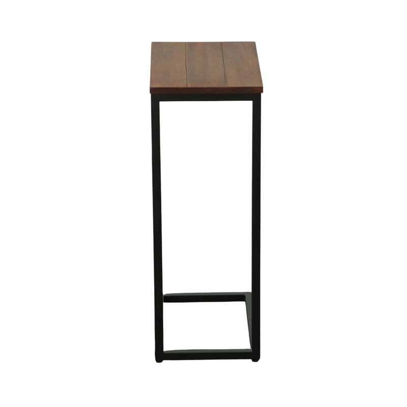 Rectangle Side Accent Table - 25.25" Brown and Black