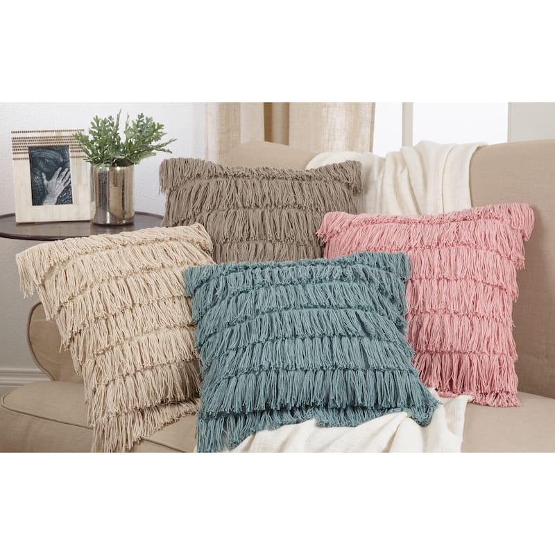 Woven Fringes Throw Pillow