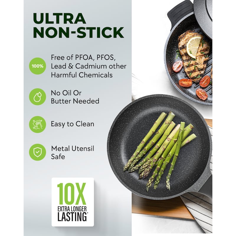 Granitestone Diamond 6 Piece Nonstick Heavy Duty Nesting Pots Cookware Set