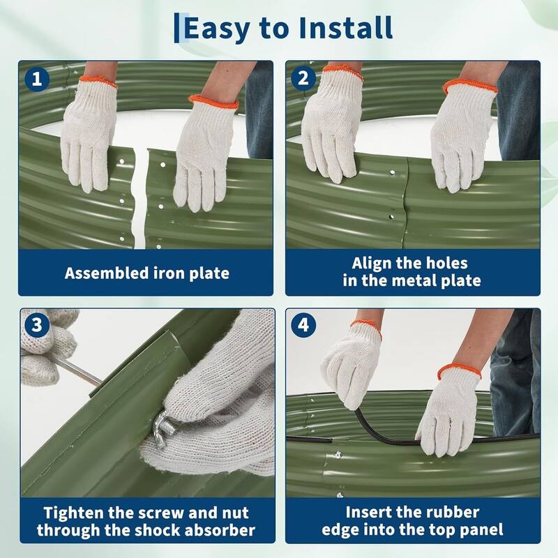 4X4x1Ft Round Galvanized Raised Garden Bed, Planter Box Kit for Vegetables, Flowers, Herbs & Fruits