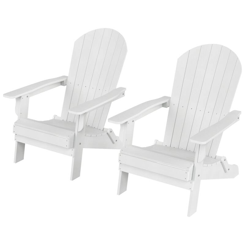 Vineyard HIPS Outdoor Folding Eco-Friendly All Weather Seashell Adirondack Chair (Set of 2)
