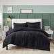 preview thumbnail 1 of 35, 3 Piece Reversible Silky Luxury Soft Satin Comforter with 2 Satin Pillowcases Black - King