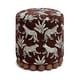preview thumbnail 15 of 17, Dex Leopard Pattern Jacquard Upholstered Round Ottoman