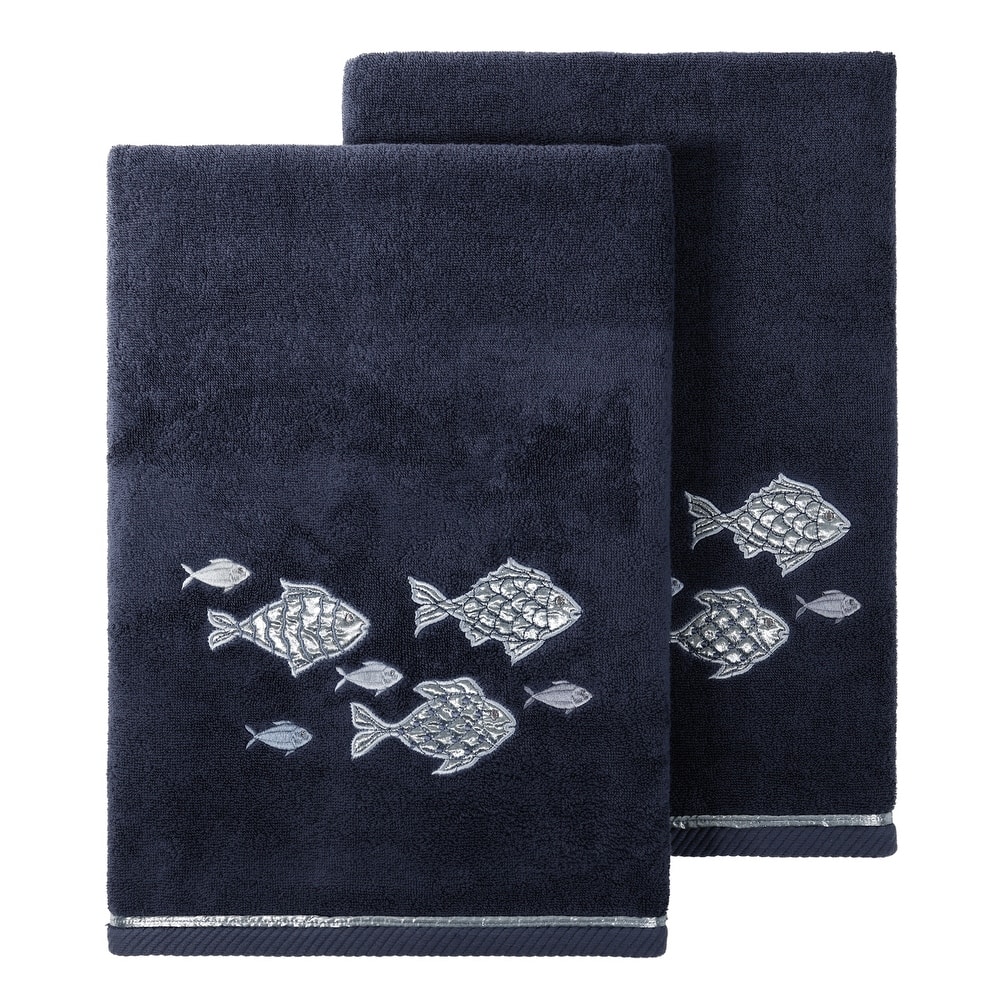 Authentic Hotel and Spa Turkish Cotton Figi 2PC Embellished Bath Towel Set