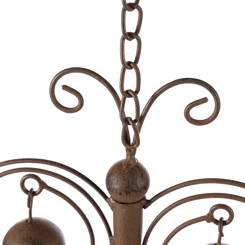 Glitzhome 8.5ft 8-Piece Faux Copper Butterfly Shaped Rain Chain with V-Shaped Gutter Clip