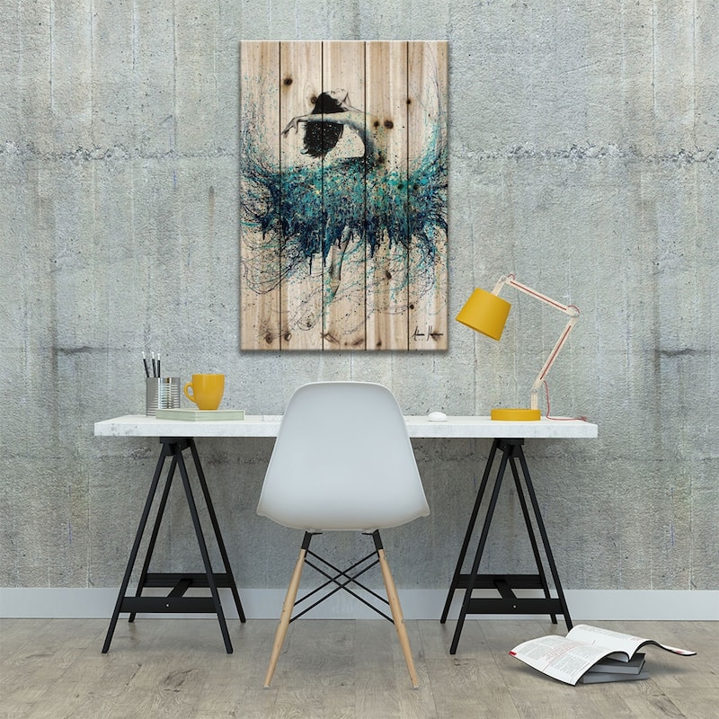 Opals And Waves Print On Wood by Ashvin Harrison - Multi-Color
