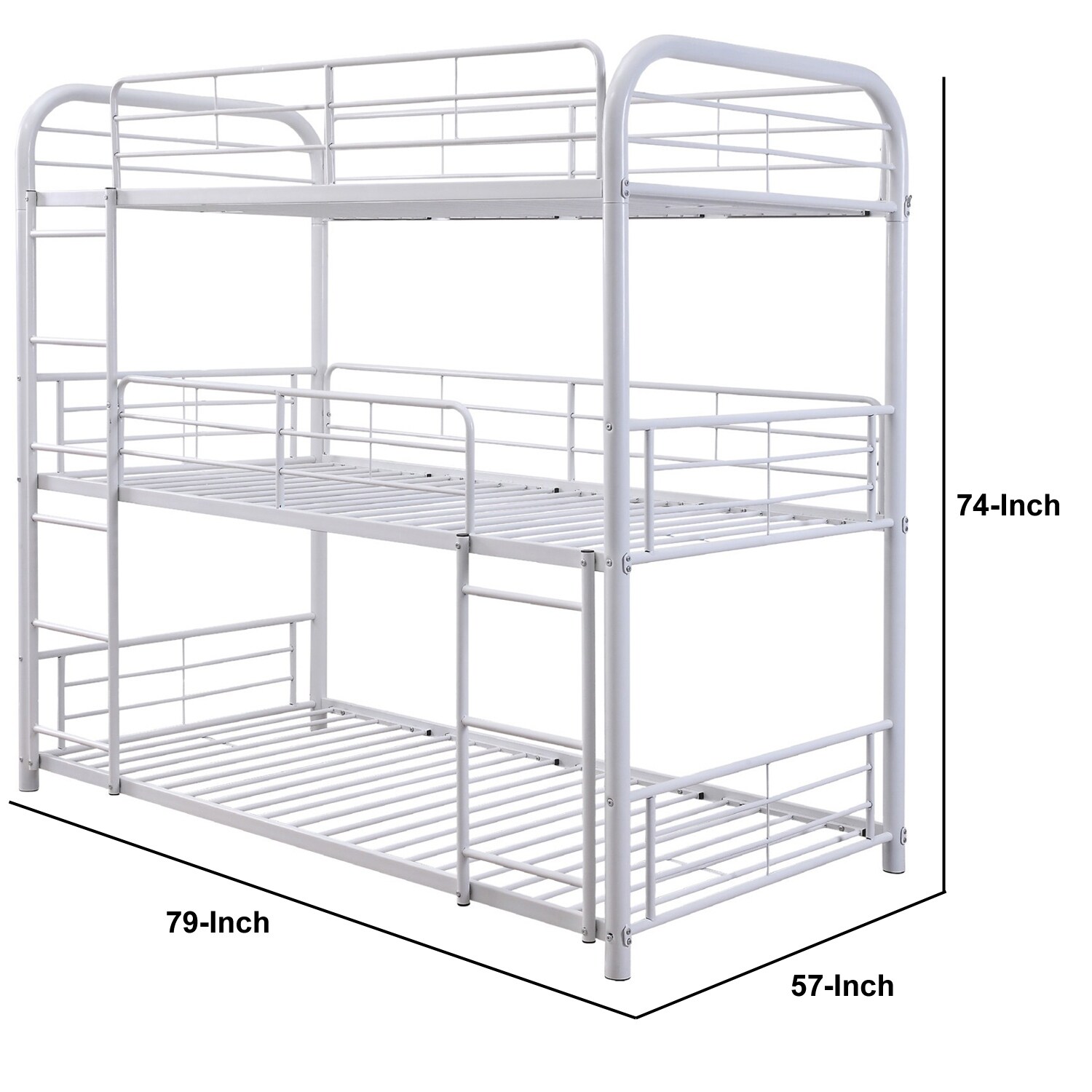 3 tier bunk beds white