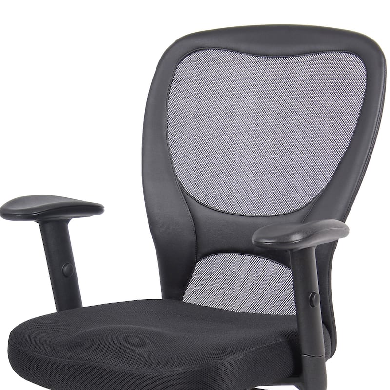 Lene Everyday Task Chair, Black CaressoftPlus Vinyl, Adjustable Arms