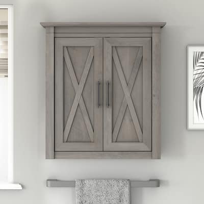 Key West Bathroom Wall Cabinet with Doors by Bush Furniture