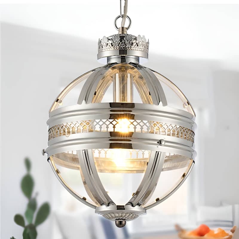 12 Inch Wide Mini Pendant Lamp 19th Century Victorian Style Globe Lantern