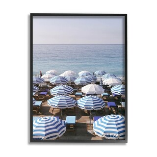 Stupell Beach Umbrellas Clear Summer Sky Framed Giclee Art by Carina ...
