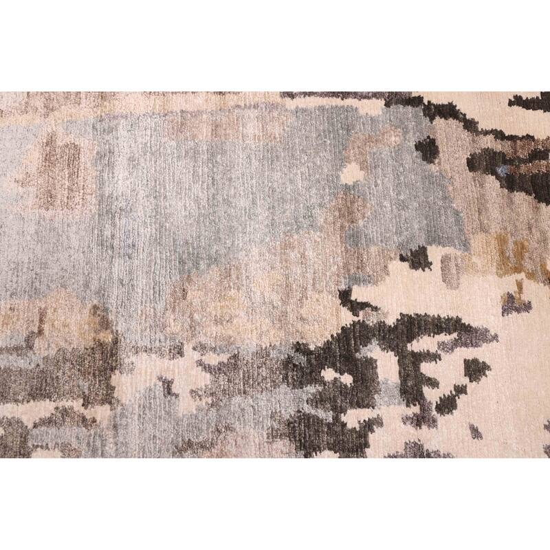 ECARPETGALLERY Hand-knotted Legacy Grey Silk Rug - 5'8 x 7'11