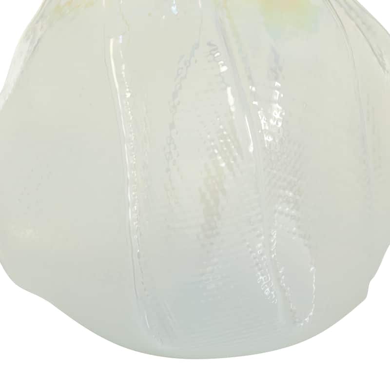 White Glass Contemporary Vase 14 x 9 x 9