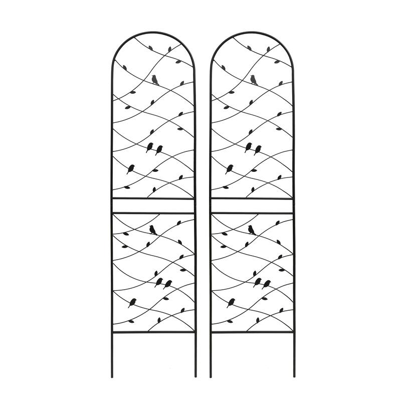 4 Pack Metal Garden Trellis 86.7" x 19.7" Rustproof Trellis for Climbing Plants Outdoor Flower Support Bird Deco