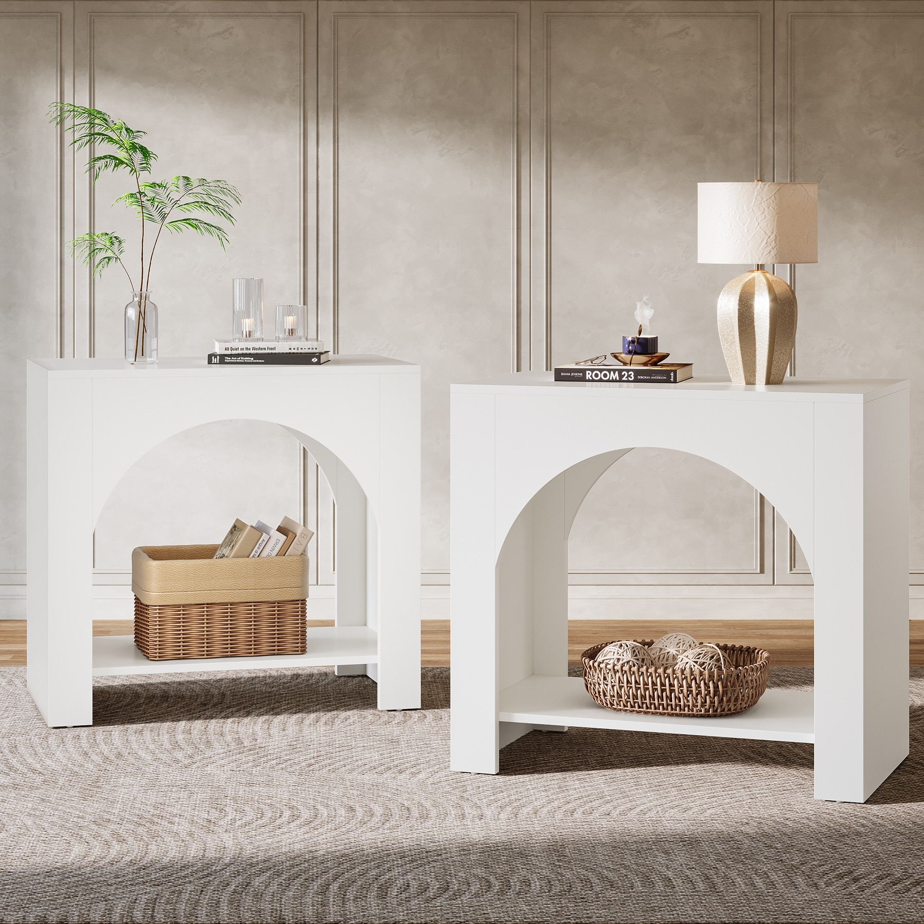 Farmhouse Night Stand Bedside Table for Bedroom Home Living Room