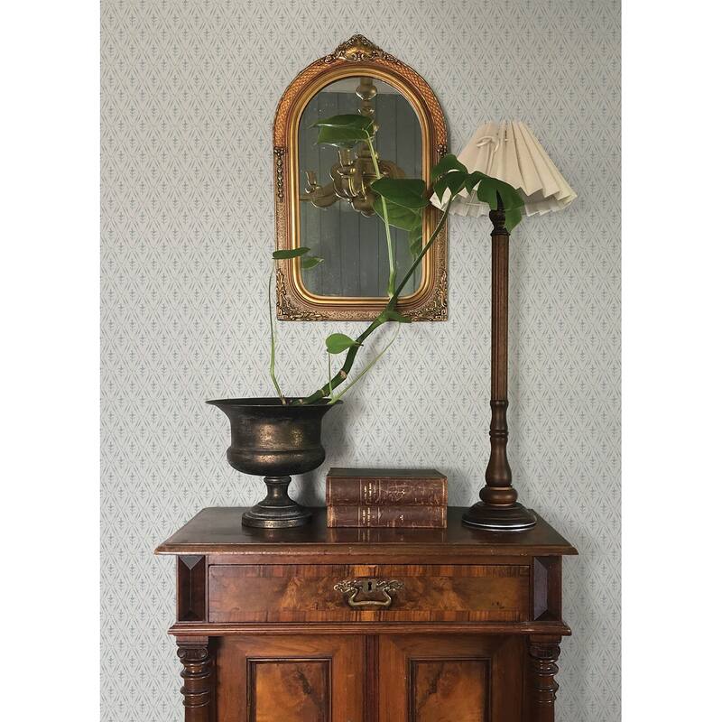 Chris Loves Julia x A-Street Prints Tillie Blue Diamond Floral Wallpaper