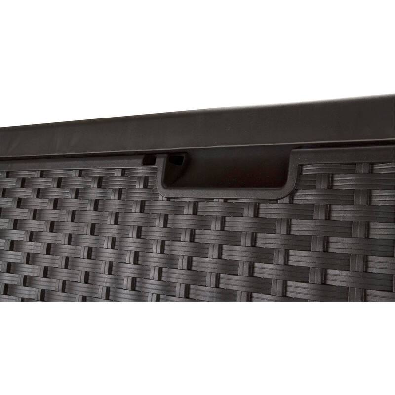 Suncast 73 Gallon Outdoor Deck Box & 99 Gallon Patio Garden Deck Box, Mocha - 32