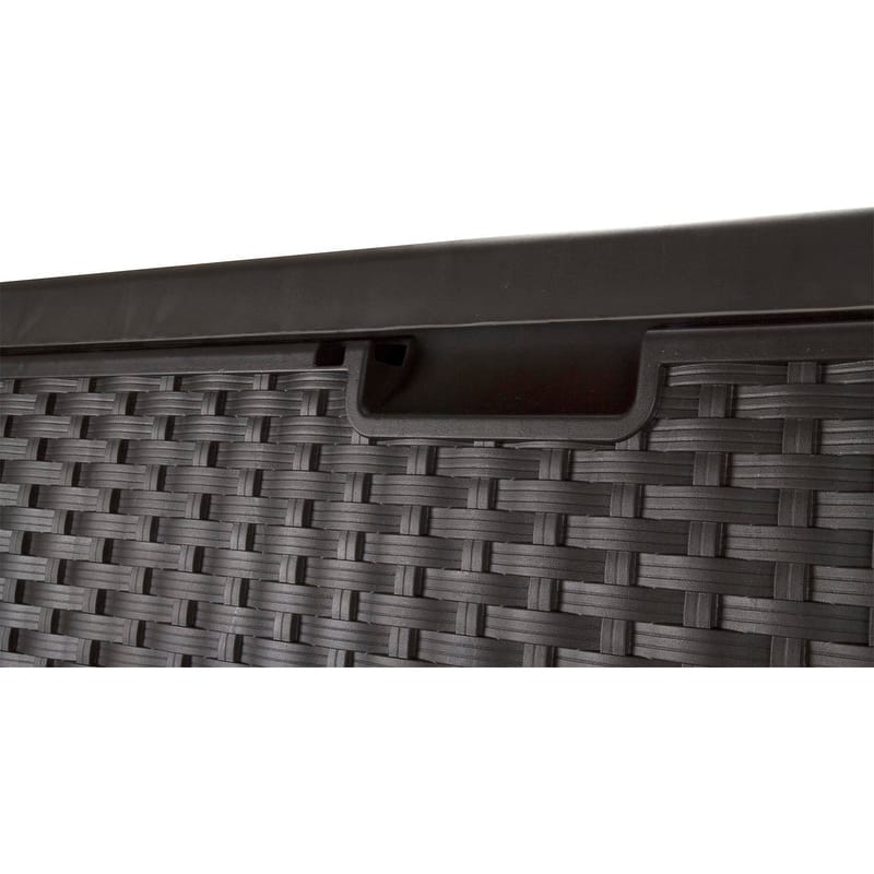 Suncast Backyard Patio Screen Gate w/ Backyard Patio Wicker Resin Storage Box - 26