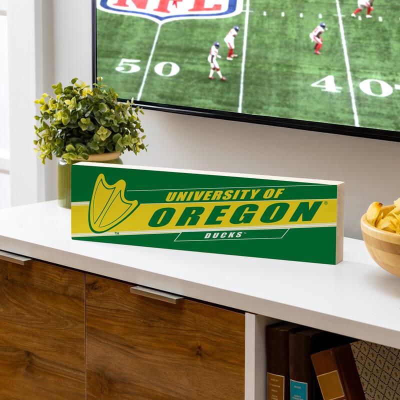 University of Oregon Wooden Tabletop Mantel Shelf Sign - 5" x 18"