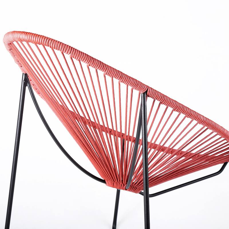 Acapulco Indoor Outdoor Steel Papasan Lounge Chair - Black