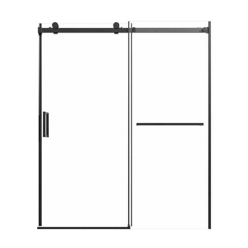 60 in. W x 72 in. H Sliding Semi-Frameless Shower Door with Tempered Glass - 60" x 72"