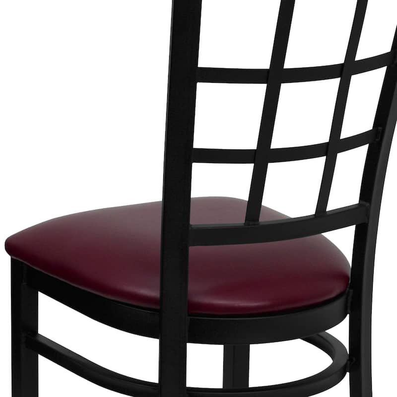Window Back Metal Restaurant Chair - 16.75"W x 20"D x 36.5"H - 16.75"W x 20"D x 36.5"H