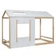 preview thumbnail 15 of 16, Twin Size Solid Wood House Platform Bed with Roof and Window Design