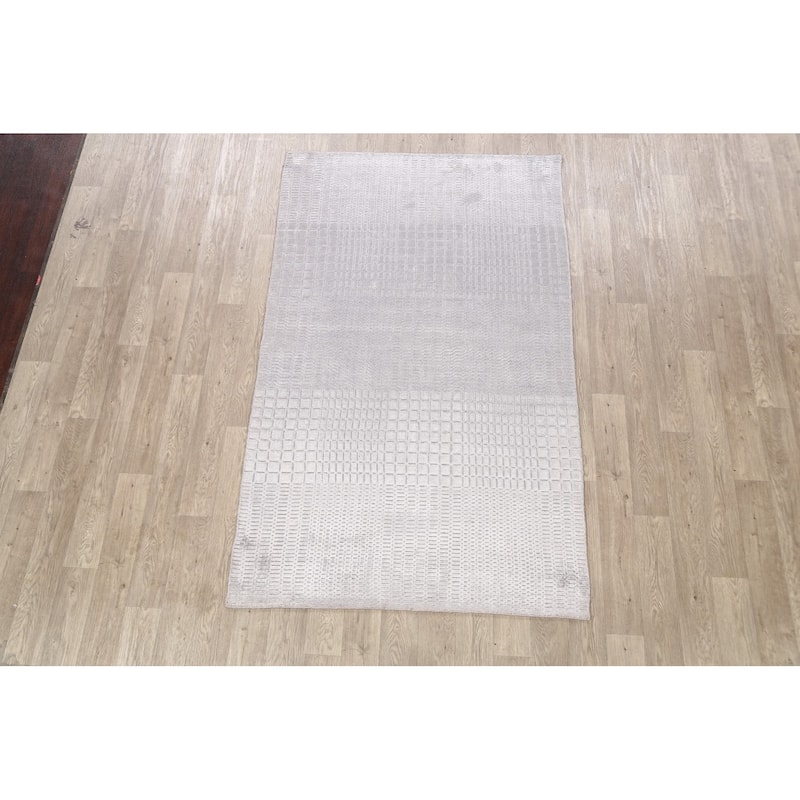 Geometric Modern Moroccan Oriental Area Rug Wool Hand-knotted Carpet - 4'7" x 7'5"