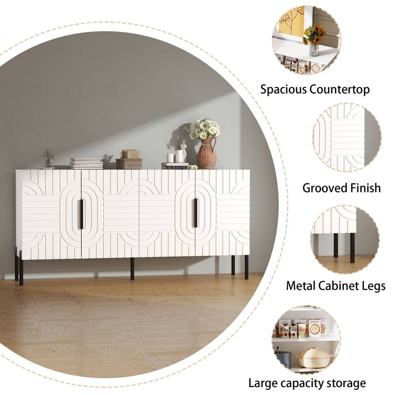 63-inch Modern Kitchen Buffet Cabinet Sideboard with Storage