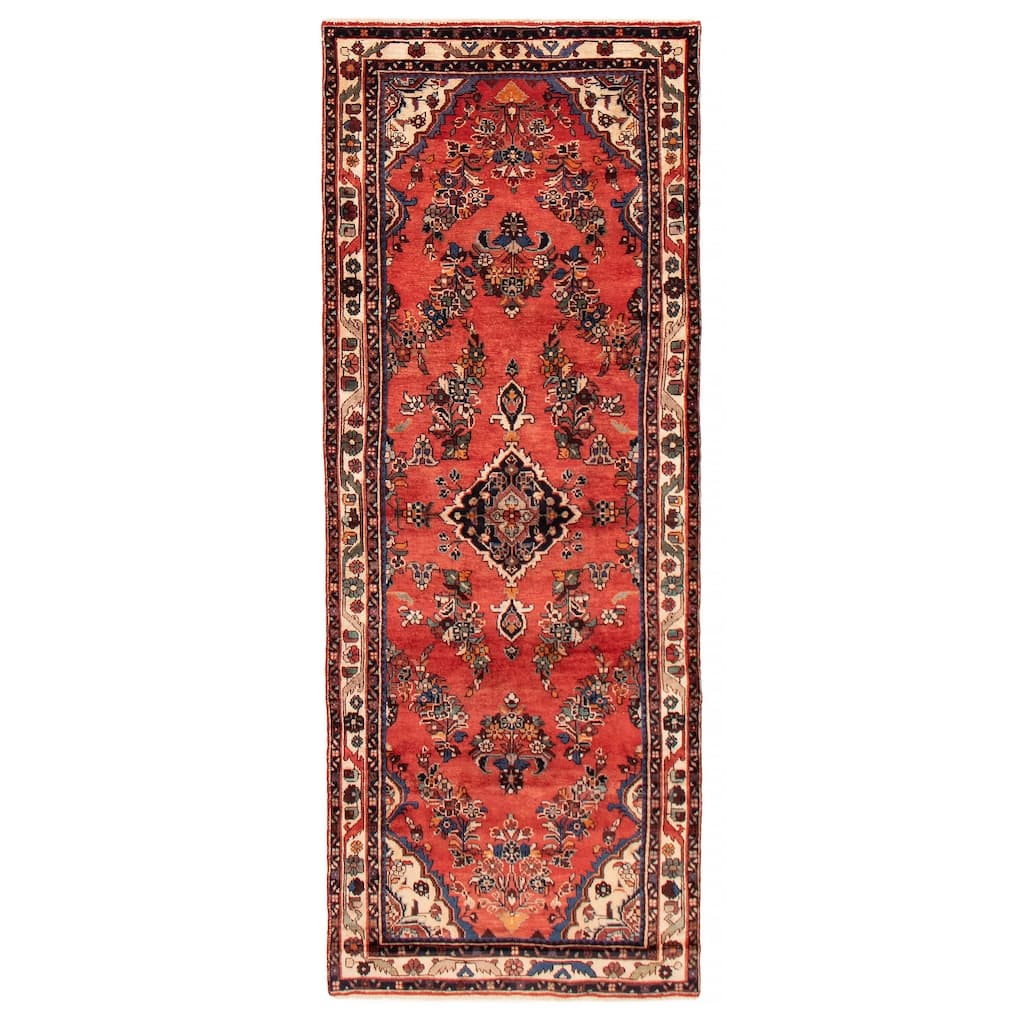 ECARPETGALLERY Hand-knotted Anadol Red Wool Rug - 3' 5" x 9' 1"