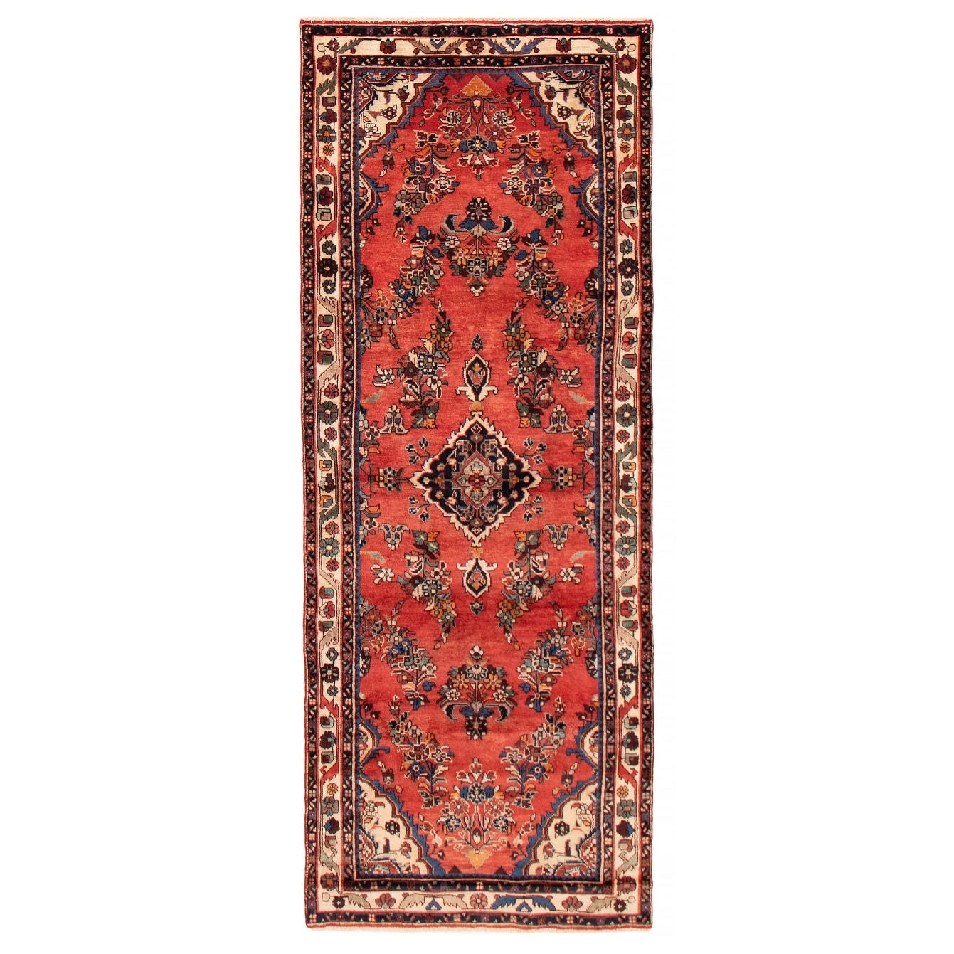 ECARPETGALLERY Hand-knotted Anadol Red Wool Rug - 3' 5" x 9' 1"