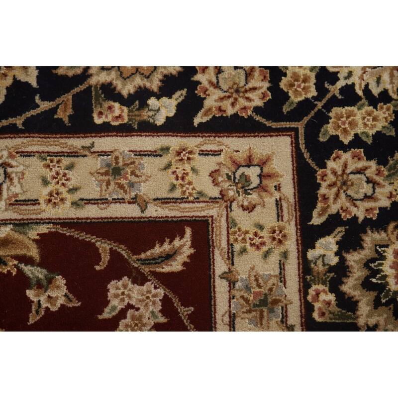 All-Over Floral Kashan Chinese Area Rug Hand-Knotted Wool Carpet - 8'7" x 11'7"