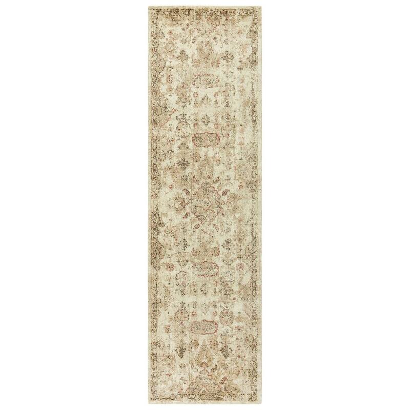 Alora Decor Euphoria Medallion Wool Rug - 2'6" x 8' - Beige